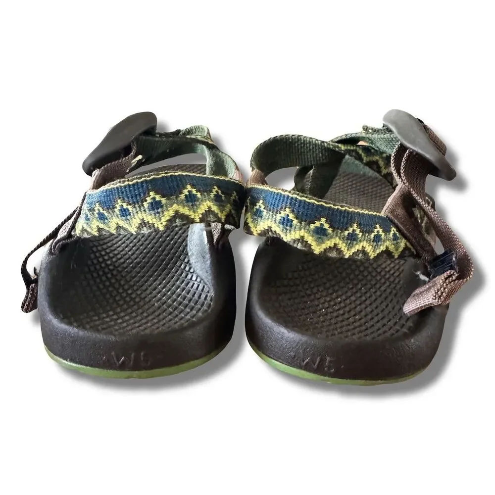 Chaco Women's Sandals Size 5 Green Diamond Pattern Vibram Sole - Picture 5 of 7